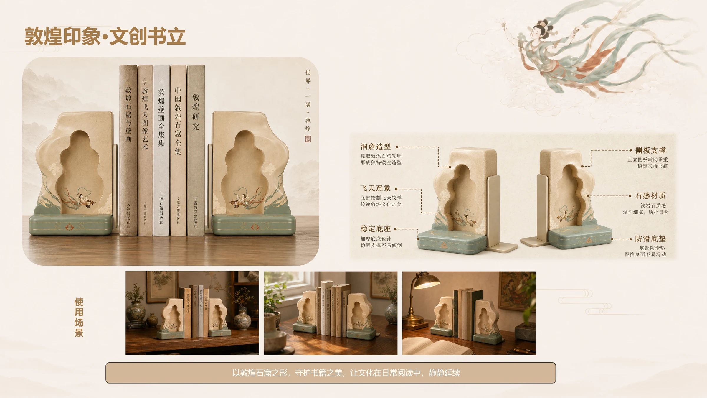 敦煌石窟文创书立及使用场景